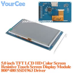 5.0 / 7.0 inch TFT LCD HD Color Screen Resistive Touch Screen Display Module 7.0' 5.0' 16Bit RGB 65K 800*480 800x480 SSD1963