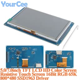 5.0 / 7.0 inch TFT LCD HD Color Screen Resistive Touch Screen Display Module 7.0' 5.0' 16Bit RGB 65K 800*480 800x480 SSD1963