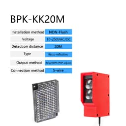 BXUAN Photoelectric Sensor E3K 20m Detection Distance Switch Sensor NPN PNP 24V 110V 220V Proximity Sensor