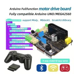 Emakefun For Arduino UNO Mega2560 R3 Expansion Board 6~35V With 4 Channels Motors Servos Ports PS2 JoystickRemoteControl