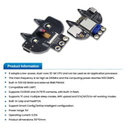Keyestudio Fox:bit ESP32-S3 Camera Built-in 520 KB SRAM and External 8MB PSRAM Supports OV2640 and OV7670 Cameras WIFI Upload