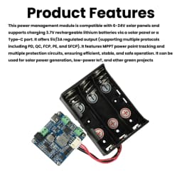 Waveshare Solar Power Management Module For 6V-24V Solar Panel Support MPPT USB Connection Battery Charger Power Supply