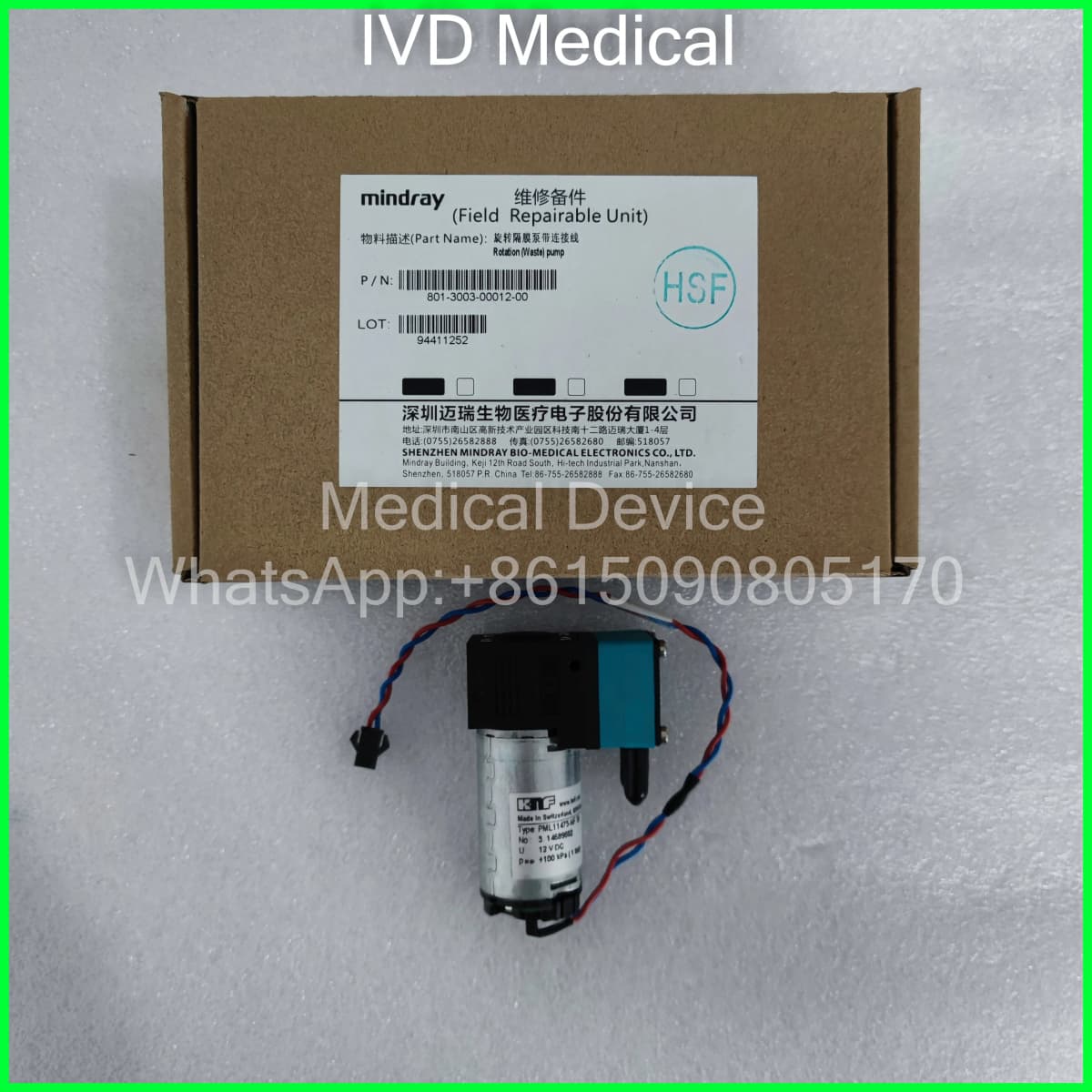 Mindray Bc20S Bc30S Bc5100 Bc5180 Bc5190 Bc5380 Bc5390 Blood Cell Analyzer Waste Liquid Pump Vacuum Pump Accessories