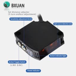Retro-reflective Photoelectric Switch Sensor NPN PNP 10-30V Relay: DC24~240V AC24~240V Detection Distance 11m Adjustable