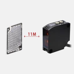 Retro-reflective Photoelectric Switch Sensor NPN PNP 10-30V Relay: DC24~240V AC24~240V Detection Distance 11m Adjustable