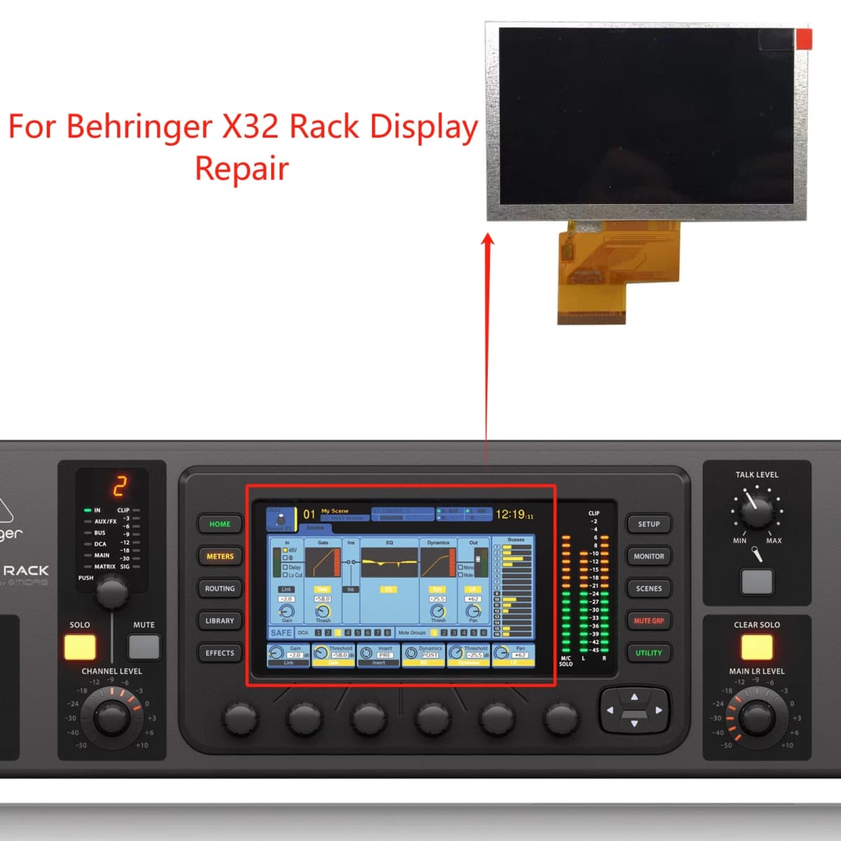 Original LCD Display for Behringer X32 Rack Mixer Repair