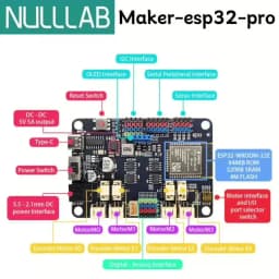 ESP32 Dev Board 3A Motor Driver (4 DC or 4 Encoder/4 Servo) 2.4GHz WiFi & Bluetooth ESP32-WROOM-32E 6-16V DC Input  USB-C 4*I2C