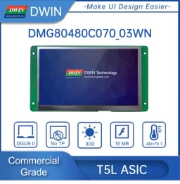 DWIN 7 Inch 800*480 HMI Intelligent TN TFT LCD Display Module UART Commercial Grade Capacitive Touch Screen DMG80480C070_03W