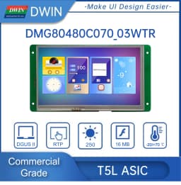 DWIN 7 Inch 800*480 HMI Intelligent TN TFT LCD Display Module UART Commercial Grade Capacitive Touch Screen DMG80480C070_03W