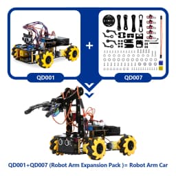 ACEBOTT ESP32 4WD Mecanum Wheel Camera IoT WiFi STEM STEAM Programming Smart Robot Car Kit for School Project Arduino UNO R3
