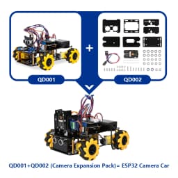 ACEBOTT ESP32 4WD Mecanum Wheel Camera IoT WiFi STEM STEAM Programming Smart Robot Car Kit for School Project Arduino UNO R3
