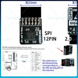 TPM Security Module TPM2.0 Module for GIGABYTE for Gigabyte TPM Module GC-TPM-SPI CTM010