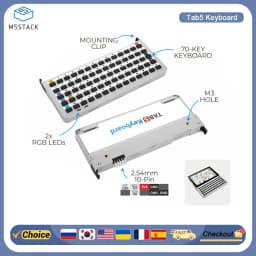 M5Stack A164 Tab5 Keyboard 70-Key I2C Input Module STM32 Chip 14*5 Matrix Keyboard With RGB LED For Tab5 Mainboard