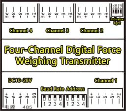 Industrial RS485 4-Channel Load Cell Converter Digital Weighing Transmitter Support Modbus RTU Isolation Protection