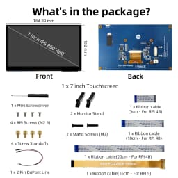 iPistBit 800x480 5-Point DSI Touch Screen Driver-Free 4.3/5/7 Inch IPS Display Monitor for Raspberry Pi 5/4B/3B+/3B/3A+/2B/B+
