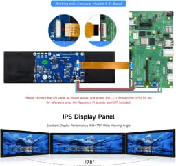 Waveshare 8.8 inch IPS 480x1920 Pixel Capacitive Touchscreen DSI Display 10-point Touch for Raspberry Pi 5/4B/3B+/3A+, CM3/3+/4