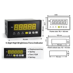 BENGBUZZQY Force Measuring Instrument 2 Alarm Relays Weighing Monitor for Climbing Frame Lifting Equipment