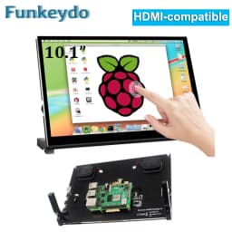 Raspberry Pi 5 10.1 inch IPS Touchscreen LCD Display 10.1" 1024X600 HDMI-compatible Mini PC Monitor for Raspberry Pi 3B+ 4B PS4