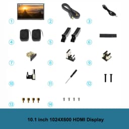 Raspberry Pi 5 10.1 inch IPS Touchscreen LCD Display 10.1" 1024X600 HDMI-compatible Mini PC Monitor for Raspberry Pi 3B+ 4B PS4