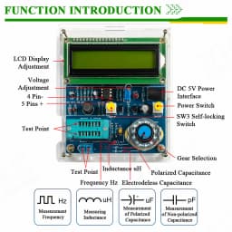 Capacitance Inductance Tester DIY Electronic Kit Frequency Measurement Display PCB DIY Soldering Project Practice Solder