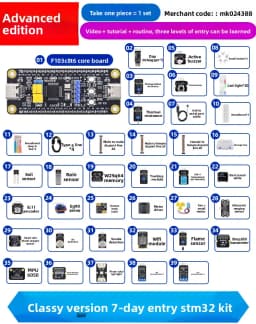 STM32 Development Board Starter Kit Advanced Kit STM32F103C8T6 Minimum ARM System Board Introductory More Than Ten Types A Set