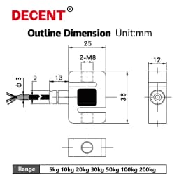 DYLY-107 S Beam Type Load Cell Compression Force Sensor Flat Single Point Weight Simulates Shear Beam Sensor
