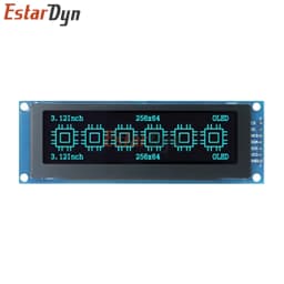 3.12 inch OLED Display Module SSD1322 256x64 for STM32 Raspberry Pi, SPI I2C Interface with Pre-soldered Pin Header
