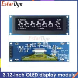 3.12 inch OLED Display Module SSD1322 256x64 for STM32 Raspberry Pi, SPI I2C Interface with Pre-soldered Pin Header