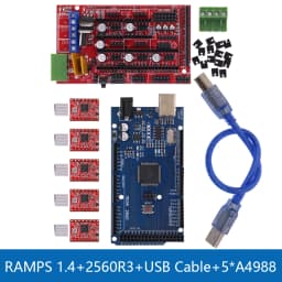 3D Printer Mega 2560 R3 + RAMPS 1.4 Control Panel + 5pcs A4988/DRV8825 Stepper Motor Drive for Arduino Kit