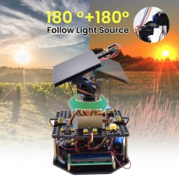 KEYESTUDIO DIY Smart Solar Tracker System Tracking Starter Kit For Arduino STEM Programming Toys DIY Mobile Phone Charging 15+