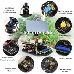 KEYESTUDIO DIY Smart Solar Tracker System Tracking Starter Kit For Arduino STEM Programming Toys DIY Mobile Phone Charging 15+
