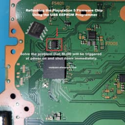 New Original Authentic For PS5 BIOS Chip Winbond 25Q16JVNIM Chip Located Next to the Southbridge on the Motherboard