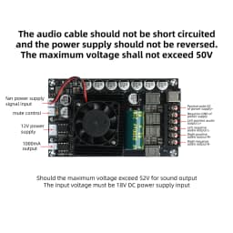TPA3255 600W High-Power Amplifier Board HIFI Digital Display Stereo Amplifier Module No Bluetooth DC 18-55V