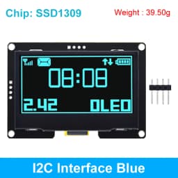 2.42 inch 2.42" OLED Display Module 128x64 LCD HD Screen Module SSD1309 7 Pin SPI/IIC I2C Serial Interface for Arduino UNO R3