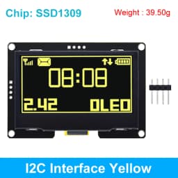 2.42 inch 2.42" OLED Display Module 128x64 LCD HD Screen Module SSD1309 7 Pin SPI/IIC I2C Serial Interface for Arduino UNO R3