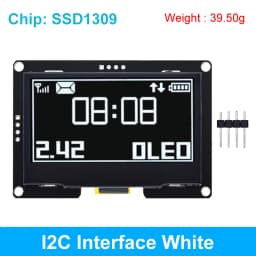 2.42 inch 2.42" OLED Display Module 128x64 LCD HD Screen Module SSD1309 7 Pin SPI/IIC I2C Serial Interface for Arduino UNO R3