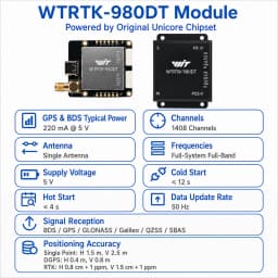 WitMotion Unicore UM982 UM980 Dual RTK GNSS Module High Precision Centimeter GPS BDS GLONASS Positioning Sensor Board