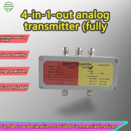 4-Channel Load Cell Amplifier Analog Weighing Transmitter 0-10V 4-20mA 4-in-1-out Sensor Signal Converter Aluminum Shell