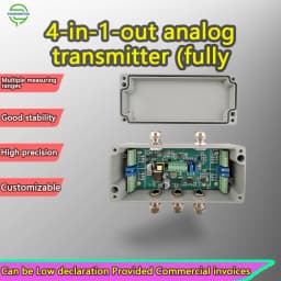 4-Channel Load Cell Amplifier Analog Weighing Transmitter 0-10V 4-20mA 4-in-1-out Sensor Signal Converter Aluminum Shell