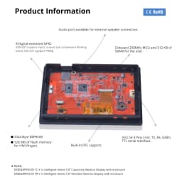 NEXTION 5.0 Inch LCD-TFT HMI Display Capacitive/Resistive Touch Panel Module RGB 65K Color Intelligent Series With Enclosure