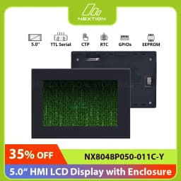 NEXTION NX8048P050-011C-Y 5.0 Inch LCD-TFT HMI Capacitive Touch Display Module Intelligent Series TTL Screen With Enclosure