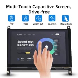 Raspberry Pi 5 7 Inch Touch Screen IPS 1024x600 HD LCD HD-MI Display for RPI 5 4B 3B+ OPI 5 AIDA64 PC Secondary Screen