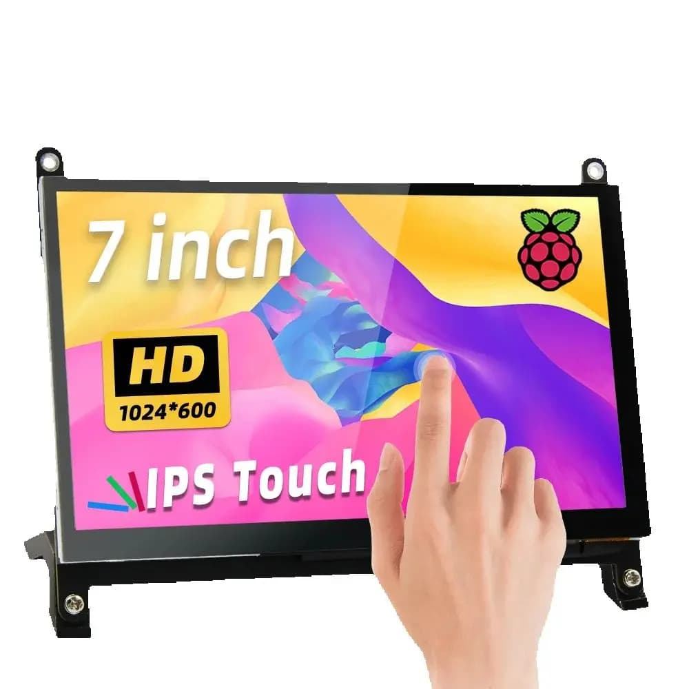 Raspberry Pi 5 7 Inch Touch Screen IPS 1024x600 HD LCD HD-MI Display for RPI 5 4B 3B+ OPI 5 AIDA64 PC Secondary Screen