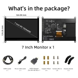 Raspberry Pi 5 7 Inch Touch Screen IPS 1024x600 HD LCD HD-MI Display for RPI 5 4B 3B+ OPI 5 AIDA64 PC Secondary Screen