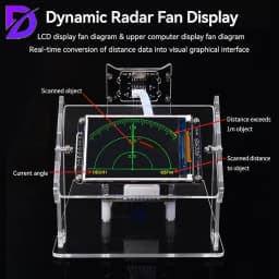 Ultrasonic Radar Scanner Kit DIY Open Source with LCD Display Windows PC Real-Time Screen for Maker STEM Programming Learning