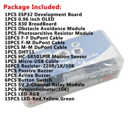 ESP32 Module Kit Starter ESP-32S WIFI Development Board with Relay Display Sensor - Ideal for Electronics Projects