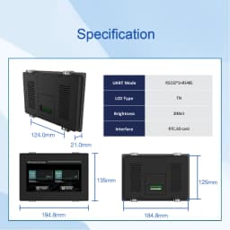 DWIN 7" HMI Intelligent Display TN 800x480 LCD Module Screen Resistive Touch Panel With Shell For Arduino DMG80480C070_15WTR