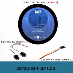 Waveshare ESP32-S3 1.85 inch IPS TFT Round LCD Display Development Board 360x360 Support WiFi Bluetooth for LVGL GUI/HMI/Arduino