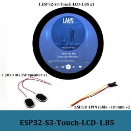 Waveshare ESP32-S3 1.85 inch IPS TFT Round LCD Display Development Board 360x360 Support WiFi Bluetooth for LVGL GUI/HMI/Arduino