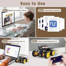 ACEBOTT Robotics Kit Smart Robot Car Kit Compatible with Arduino & Scratch STEM Toys Coding Robot Kit with App Control STEM Gift